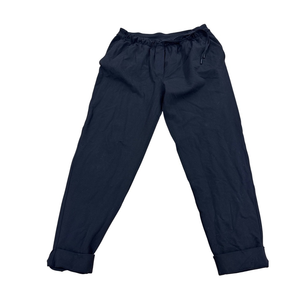 Black Drawstring Waist Tapered Cuffed Jogger Pants Mens(S) Womens(M) Unisex